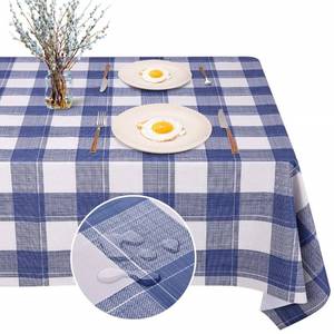 lot 51160 image: VARWANEO Checkered PVC Tablecloth Rectangle Waterproof Vinyl Table Cloth Oil Proof Spill Proof Washable Wipeable Gingham Table Cloth Great for Dinner Party and Picnic (52 x 70 in, Blue and White)