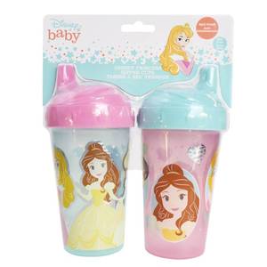 lot 51162 image: Toddler Sippy Cups for Girls  10 Ounce Princess Sippy Cup Pack of Two with Straw and Lid  Durable Blue Leak Proof Travel Water Bottle for Toddlers