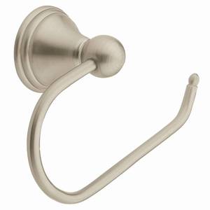 lot 51166 image: Moen DN8408BN Preston Collection Single Post Toilet Paper Holder, Spot Resist Brushed Nickel,2-38 W 6-12 D