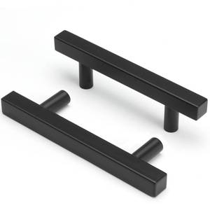 lot 51180 image: goldenwarm 10 Pack 4 Inch Cabinet Handles Black Drawer Pulls Matte Black Dresser Drawer Handles - LSJ22BK102 Modern Kitchen Cabinet Hardware Stainless Steel, 102mm Hole Centers