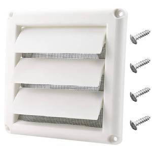 lot 51181 image: Funmit 4 Dryer Vent Cover for Exterior Wall Vent Hood Outlet Airflow Vent Dryer Air Vent with Screen Includes 4 Screw for Easy Installation (White)