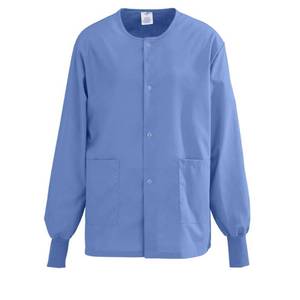 lot 51193 image: Medline AngelStat Unisex Snap-Front Warm-Up Scrub Jacket, Ciel Blue, Size Large