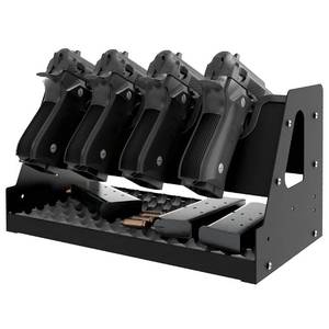 lot 52802 image: UNITEDPOWER Metal Pistol Rack, Handgun Holder for Gun Cabinet Storage, Revolvers Safe Organizer, 4 Gun Stand Fit Most Pistols, Black