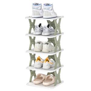 lot 52823 image: Shoe Rack - Shoe Organizer Foldable Shoe Storage Plastic Vertical Shoe Holder for Entryway Shoe Organizer for Closet Narrow Shoe Shelf Shoe Cabinet Free Standing Shoe Racks Shoe Stand (5 Tier)