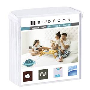 lot 52827 image: Bedecor Queen Mattress Protector Waterproof Cotton Mattress Cover Pee Proof Liquid Proof Pet Incontinence Elderly Essentials Bed Cover Fitted Sheet Deep Pocket for 9-18 inch Mattress