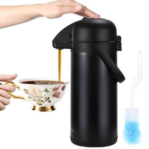 lot 52836 image: Airpot Coffee Dispenser with Pump, 102OZ Insulated Thermal Coffee Carafe for Keeping Hot - Cold Water, Party Chocolate Drinks & Stainless Steel Thermos Urn Large Thermal Hot Drink (Black)