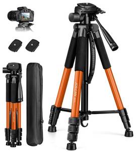 lot 52846 image: JOILCAN Camera Tripod, Heavy Duty Tripod for Camera, 67 Phone Tripod for Video Recording Photo Vlogging, Aluminum Phone Tripod with Remote & Travel Bag for DSLR Camera Phone Projectors Lasers
