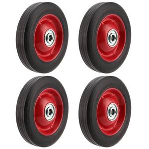 lot 52852 image: PINGEUI 4 PCS 6 Inch Solid Rubber Tire, Flat Free Solid Rubber Wheels, Hand Truck Replacement Wheels, 12-Inch Axle Hole, 176 lbs Max Load-Bearing Capacity