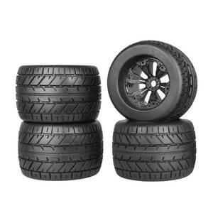 lot 52853 image: RC Station 17mm Hex RC Wheels and Tires for Traxxas Sledge Maxx Revo 3.3 Summit Arrma Kraton Notorious Outcast 6s Redcat 3.8 RC Tires 18 Scale RC Truck Wheels and Tires Preglued Set of 4 S-1