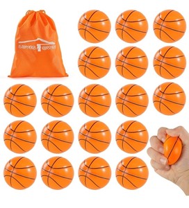 lot 52860 image: LovesTown 2.5 Inch Basketball Stress Balls, 20PCS Mini Basketballs Soft Foam Basketball squishies Small Squeeze Balls Stress Anxiety Relief Balls for Sports Theme Basketballs Party Favors School