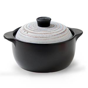 lot 52868 image: Large Casserole Clay Pot Premium Ceramic Bowls 2.65-Quart With Lid Heat-Resistant Cooking Nonstick Pot Soup Pot Cookware Stovetop Easy To Clean Round Serving Dish with Handles for Dinner and Party