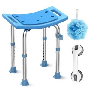lot 52877 image: Medhelp Shower Chair for Inside Shower, FSAHSA Eligible Stainless Steel Heavy Duty 380lbs Adjustable Padded Shower Bench with Anti Slip Rubber, No Tool Assembly Shower Stool for Elderly Disabled