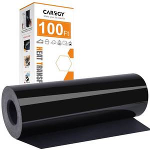 lot 52890 image: CAREGY Heat Transfer Vinyl HTV for T-Shirts 12 Inches by 100 Feet Roll (Black)