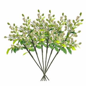 lot 52891 image: JD ARTIFICIAL PLANTS 6 Pack 15 Artificial Berry Stems Olive Berry Picks for Home Decor Wedding Bouquet Christmas Trees (White)