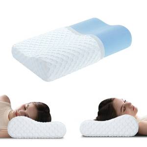lot 52897 image: Hcore Contour Memory Foam Pillow Neck Cervical Orthopedic Pillow for Sleeping Side Back Stomach Sleeper, Ergonomic Bed Pillow for Neck Pain (Firm)