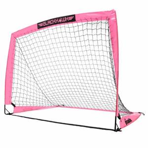 lot 52912 image: Franklin Sports Blackhawk Backyard Soccer Goal - Portable Kids Soccer Net - Pop Up Folding Indoor  Outdoor Goals - 4 x 3 - Pink