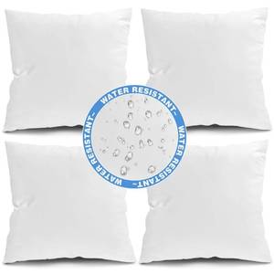 lot 52920 image: Fixwal Outdoor Pillow Inserts, 20x20 Inch Waterproof Pillows Inserts, 4 Pack Pillow Form for Patio, White