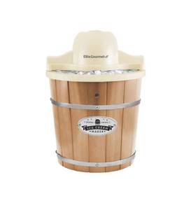 lot 52922 image: Elite Gourmet EIM-924L, 4 Qt. Electric Motorized Ice Cream Maker Ice & Rock Salt, 4Qt. Freezing Canister, Creamy Ice Cream, Gelato, Frozen Yogurt, or Sorbet, Recipe Booklet