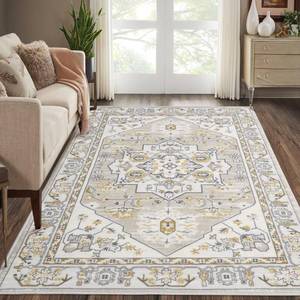 lot 52923 image: ROYHOME 9x12 Large Living Room Rug Vintage Rug Boho Area Rug Oriental Distressed Area Rug Indoor Low Pile Throw Carpet for Bedroom Nursery Kitchen, 9 x 12 Beige