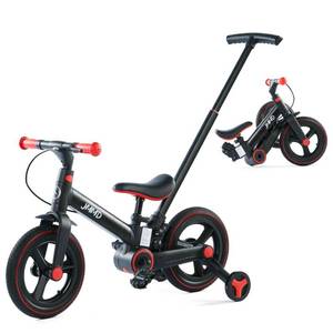 lot 52930 image: JMMD Toddler Bike with Push Handle for Kids 18 Months-5 Years, 6 in 1 Push Bike with Training Wheels & Pedals, Balance Bike for Boys and Girls with Brakes & Kickstand, Black