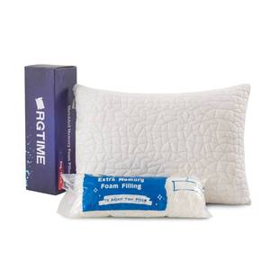 lot 52948 image: RGTIME Shredded Memory Foam Pillow, King (1-Pack), Adjustable Bed Pillow for Side Back Stomach Sleepers,Comfy Cooling Pillow for Sleeping with Washable Cover