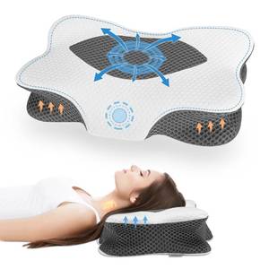 lot 52953 image: Anvo Cervical Pillow for Neck Pain Relief - Memory Foam Pillow for Neck and Shoulder Pain - Neck Pillows for Pain Relief Sleeping - Ergonomic Pillow for Side Back Stomach Sleeper - Grey Queen Firm