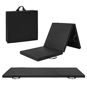 lot 52968 image: CAP Barbell All Purpose Folding Anti Tear Exercise Training Aerobic Fitness Gym & Gymnastics Balance Mat. 72L x 24W x 2Thick. BLACK