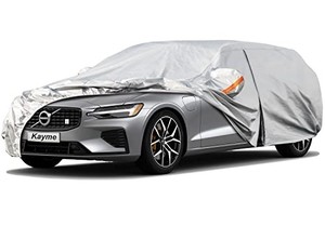 lot 52977 image: Kayme 6 Layers Station Wagon Car Cover Waterproof All Weather for Automobiles, Outdoor Full Cover with Zipper, Universal Fit for Volvo V60, Audi A4 Avant Allroad, BMW 3 Series Touring(178-190 inch)