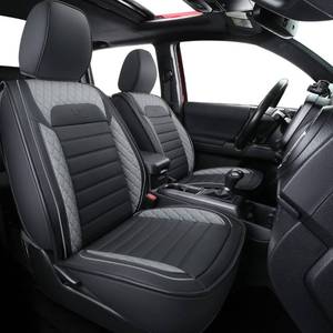 lot 53001 image: Black & Red LUCKYMAN CLUB S08-QE Tacoma Seat Covers, Fit for 2005-2023 Tacoma Crew Cab SR SR5 TRD Sport TRD Off-Road PreRunner with Water Proof Faux Leather(Front Pair, 2 pcs)