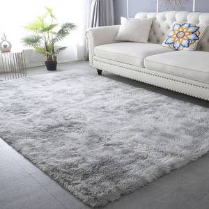 lot 53019 image: CAIYUECS Shag Area Rug,Indoor Ultra Soft Fluffy Plush Rugs for Bedroom Living Room, Non-Skid Modern Nursery Faux Fur Rugs for Kids Room Home Decor (Tie-Dyed Light Gray, 4x6 Feet)