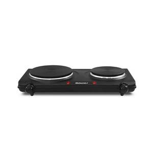 lot 53032 image: Elite Cuisine Countertop Double Flat Burner, Electric Hot Plate with Temperature Controls, 1500W