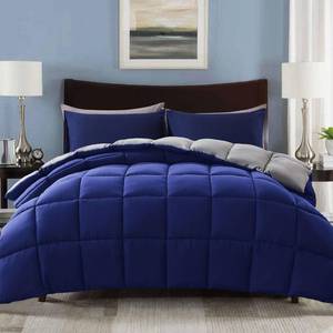 lot 53038 image: Decroom Lightweight Comforter Set with 2 Pillow Sham - 3 Pieces Set - Quilted Down Alternative ComforterDuvet Insert for All Season - BlueGrey - Oversized King