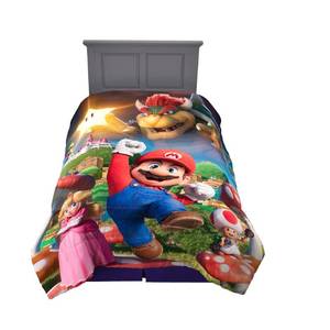 lot 53042 image: Franco The Super Mario Bros. Movie Kids Bedding Super Soft Microfiber Reversible Comforter, TwinFull Size 72 x 86, (100% Official Licensed Product)