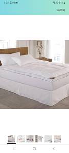 lot 53044 image: Kathy Ireland Queen Size Mattress Topper, Extra Thick Mattress Pad Cover Quilted Fitted - 2 Thick Mattress Protector 233 Thread Count Cotton Top with 16 Inch Elastic Deep Pocket - White