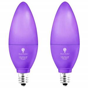 lot 53053 image: 2 Pack BlueX LED Candle Purple Light Bulb - 4W (40Watt Equivalent) - E12 Base Purple LED Purple Bulb, Party Decoration, Porch, Home Lighting, Holiday Lighting, Chandelier Light Bulbs, Candelabra Bulbs