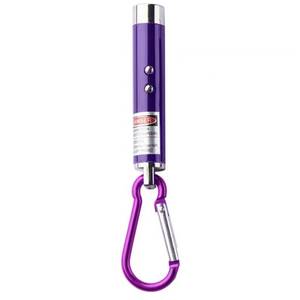 lot 53059 image: HUIBAOZhang KuLaserBI Mini Cat Toys Laser Pointer Pen Keychain Flashlight Funny Dog Stick Pet Lamp White Light LED Infrared Button Electronics Included (Purple)