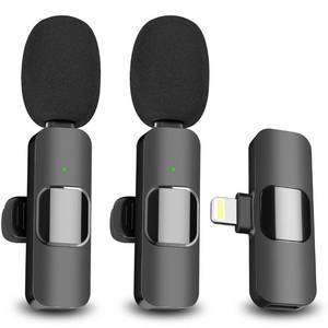lot 53074 image: EJCC 2 Pack Wireless Microphone for iPhone iPad, Mini Wireless Clip-on Microphones for iPhone Video Recording, YouTube, Interview, TikTok, Vlog