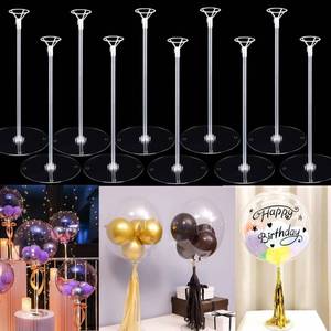 lot 53075 image: Balloon Sticks with Base, 10 Pack 17Tall Clear Balloon Stick Stands Holder for Table Top Centerpieces for 10 to 24 inch Balloons Banquet Decor for BirthdayWeddingThanksgivingBaby Shower Party