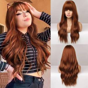 lot 53096 image: FORCUTEU Auburn Wig with Bangs Long Auburn Wigs for Women Auburn Wavy Wig Heat Resistant Wigs for Daily Party (Auburn 24inch)