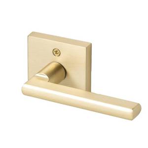 lot 53099 image: Linkaa Handles Square Door Dummy, Stain Brass 2 Pack Dummy Handle Lever for Closet. (Dummy (2 Pack), 1 Pack, Stain Brass)