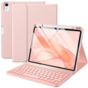 lot 53109 image: Harvopu iPad Air 11-inch M2 10.9 Inch Air 5th 4th Generation Case with Keyboard - Backlit Wireless Detachable, Folio Cover with Pencil Holder for iPad Air 11 2024 Air 5 2022 Air 4 (Pink)