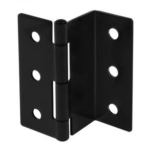 lot 53121 image: 6PCS 3 Half-Surface Hinges Chest Hinges, Black Offset Door Hinge 1.8 mm Thickness Steel Shutter Hinges Semi-Concealed Three Fold Retro Hinges, Max Load 66 lb for Door, Cabinet, Furniture