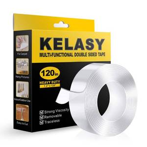 lot 53123 image: Kelasy Nano Double Sided Tape Heavy Duty,Extra Strong Sticky Double Sided Mounting Tape,1.2 x 120,Clear Adhesive Poster Wall Tape for Decoration