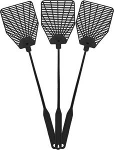 lot 53138 image: OFXDD Rubber Fly Swatter, Long Fly Swatter Pack, Fly Swatter Heavy Duty (3 Pack) (Black)