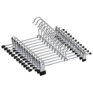lot 53143 image: Pants Hangers 12PCS Skirt Hangers with Clips Hangers for Pants Metal Hangers Clothes Hanger Trouser Hanger