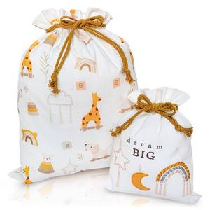 lot 53154 image: Gather & Knot Drawstring Gift Bags  20 Large 12 Small  Premium Canvas Gift Bags  Reusable Fabric Gift Wrap for Baby Shower and Gender Reveal  Boho Large Gift Bag for Birthday