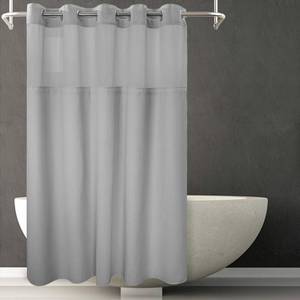 lot 53161 image: River Dream Lake Wanaka Fabric Shower Curtain Set, Cotton Blend, Waffle Weave, with Snap in Replacement Liner��71 x 74 inches