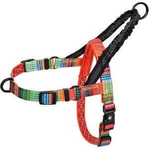lot 53167 image: Leashboss No Pull Dog Harness, Easy Walk for Small, Medium, and Large Pets, Reflective with Rear and Front Clip Attachment (Blanket Pattern, Medium)