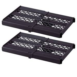 lot 53181 image: LockerMate Adjust-A-Shelf Locker Shelf, Extends to Fit Your Locker, Easy to Use, Perfect for School, Office, Gym, Black, 2-Pack