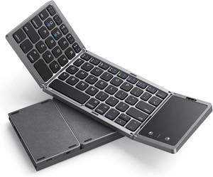 lot 53187 image: seenda Foldable Bluetooth Keyboard for Travel, Tri-Folding Wireless Portable Keyboard with Touchpad, Rechargeable Multi-Device Small Keyboard, for Laptop Tablet PC Smartphone Windows iOS Android